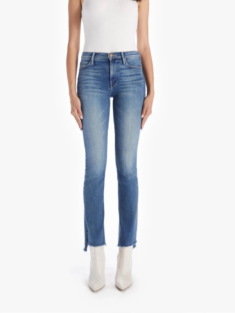 Mother Denim The Runaway Step Fray Flare Jeans in Leaps and Bounds size 30